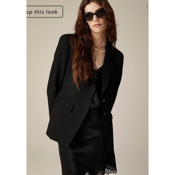 J.Crew $248 Petite Madelyn blazer in four-season stretch Black Size P0 CD083